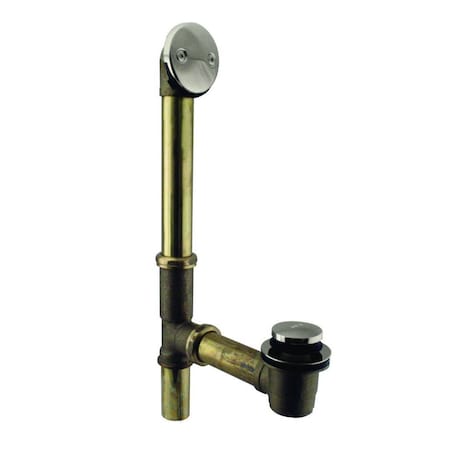 Westbrass Tip Toe Bath Waste - 14" Make-Up, 17 Ga. Tubing in Polished Nickel D325-05 (79317-05)